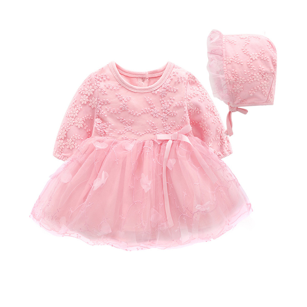 JSCDRPDWL Flower Girl Dress Autumn Baby Kids Girls Party Lace Tutu Princess Dress Clothes Outfits Girls Summer Dress Baby Girl Clothes 3-6 Months Pink 3-6 Months